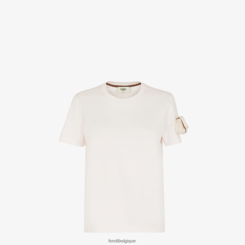 vêtements Fendi t-shirt en jersey blanc femmes 8X8J2J1150 Fendi Sac