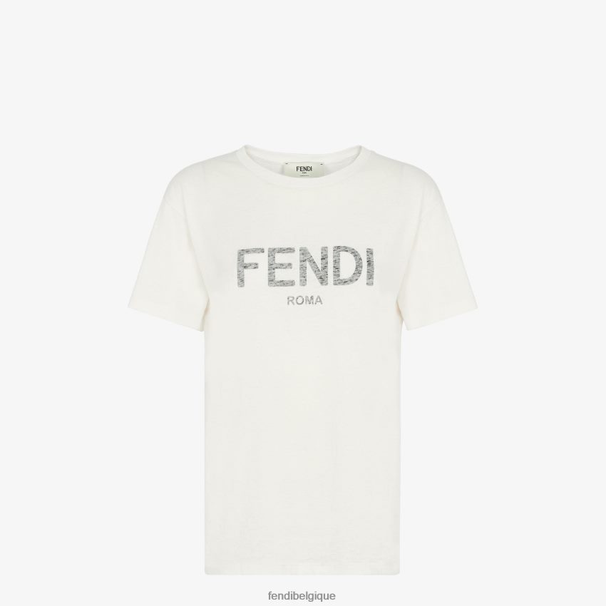 vêtements Fendi t-shirt en jersey blanc femmes 8X8J2J950 Fendi Belgique