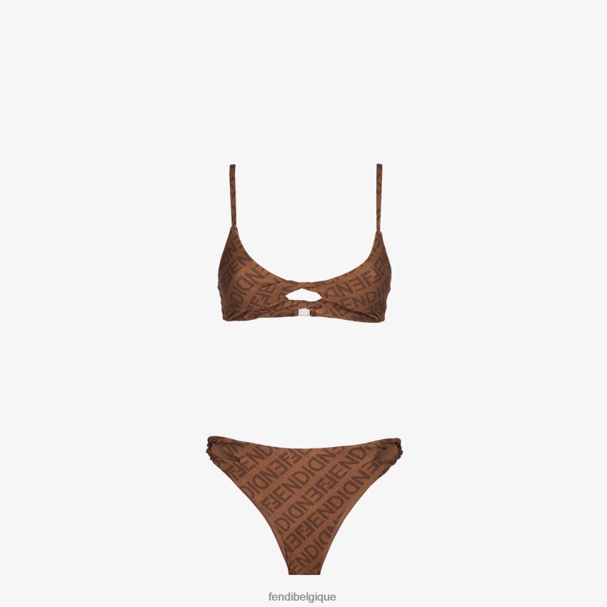 vêtements Fendi bikini en lycra brun femmes 8X8J2J1057 Fendi Sac