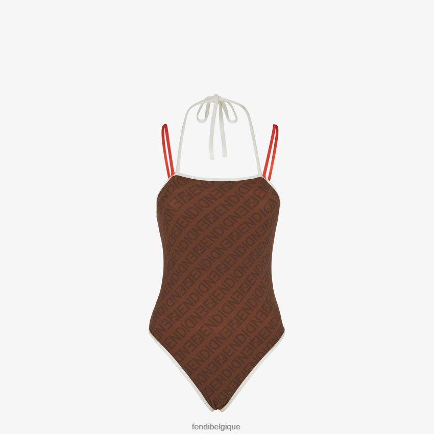 vêtements Fendi maillot de bain en lycra brun femmes 8X8J2J1055 Fendi Belgique