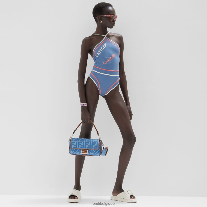 vêtements Fendi maillot de bain une pièce en lycra bleu femmes 8X8J2J1048 Fendi Sac