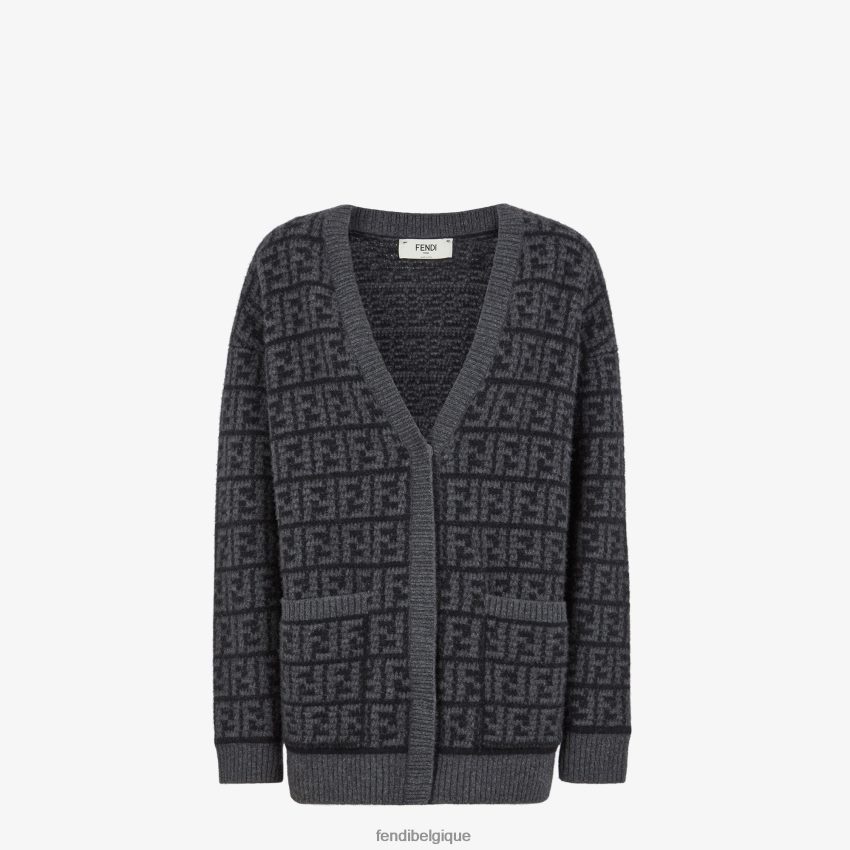 vêtements Fendi cardigan en cachemire au crochet ff noir femmes 8X8J2J1216 Fendi Sac