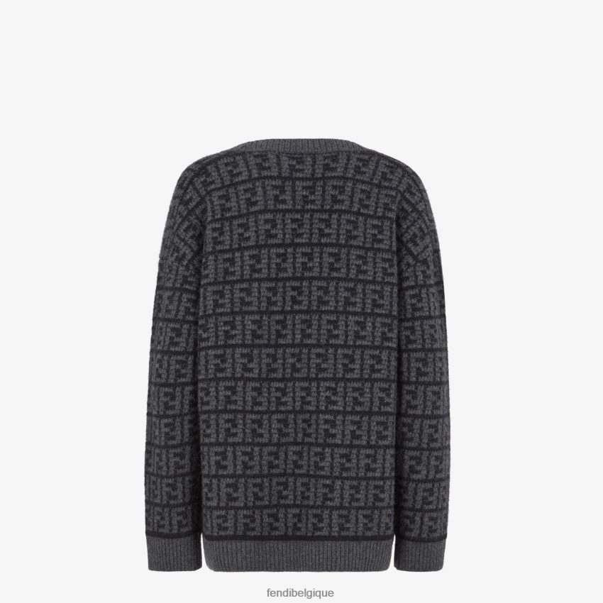 vêtements Fendi cardigan en cachemire au crochet ff noir femmes 8X8J2J1216 Fendi Sac