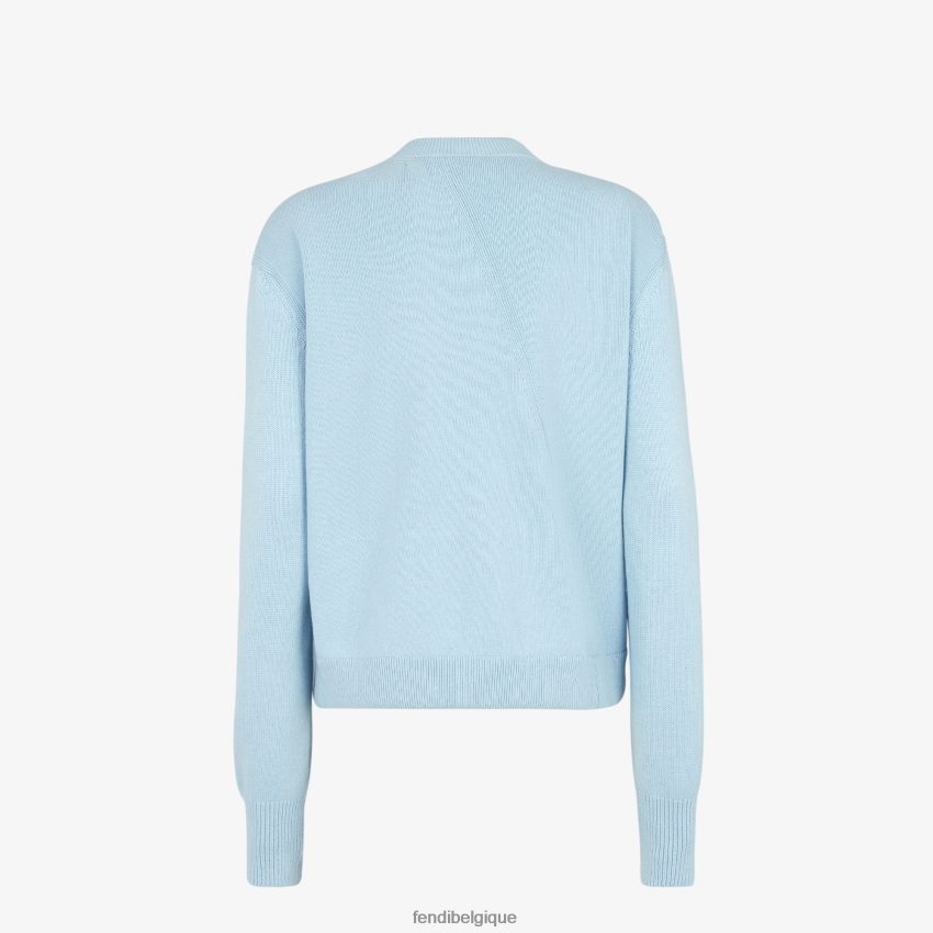 vêtements Fendi cardigan en cachemire et laine bleu clair femmes 8X8J2J990 Fendi Lunette De Soleil