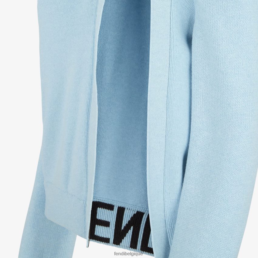 vêtements Fendi cardigan en cachemire et laine bleu clair femmes 8X8J2J990 Fendi Lunette De Soleil