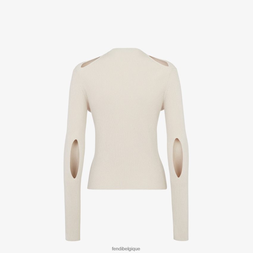 vêtements Fendi cardigan en coton beige femmes 8X8J2J1064 Fendi Belgique