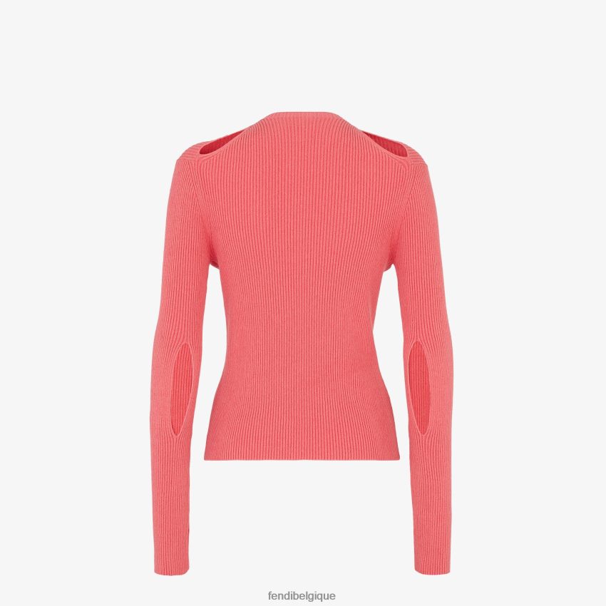 vêtements Fendi cardigan en coton rose femmes 8X8J2J1028 Fendi Belgique