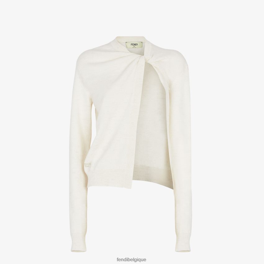 vêtements Fendi cardigan en laine blanc femmes 8X8J2J924 Fendi Lunette De Soleil