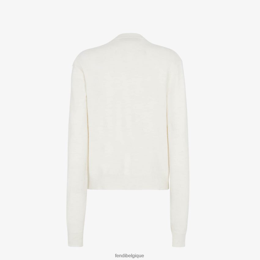vêtements Fendi cardigan en laine blanc femmes 8X8J2J924 Fendi Lunette De Soleil