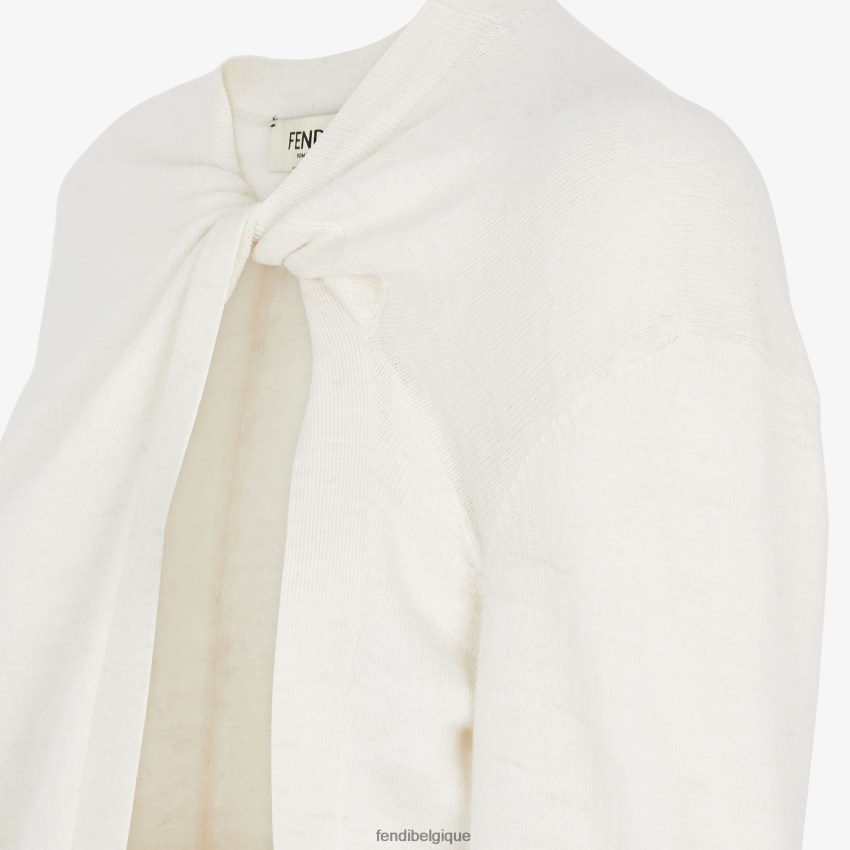 vêtements Fendi cardigan en laine blanc femmes 8X8J2J924 Fendi Lunette De Soleil
