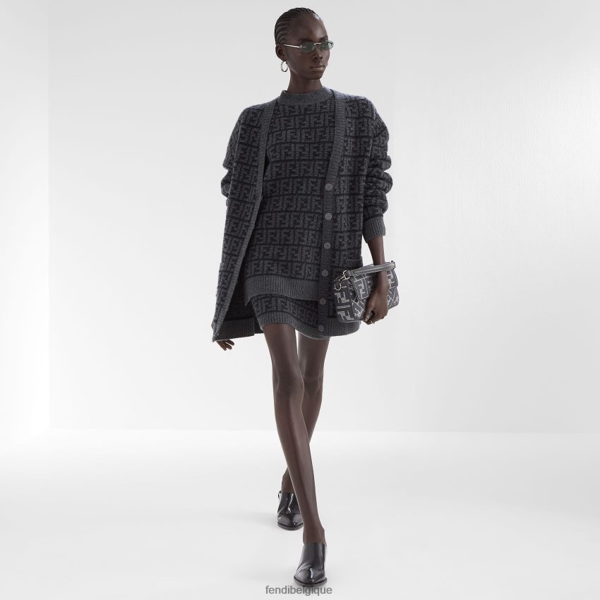 vêtements Fendi pull en cachemire au crochet ff noir femmes 8X8J2J1218 Fendi Lunette De Soleil