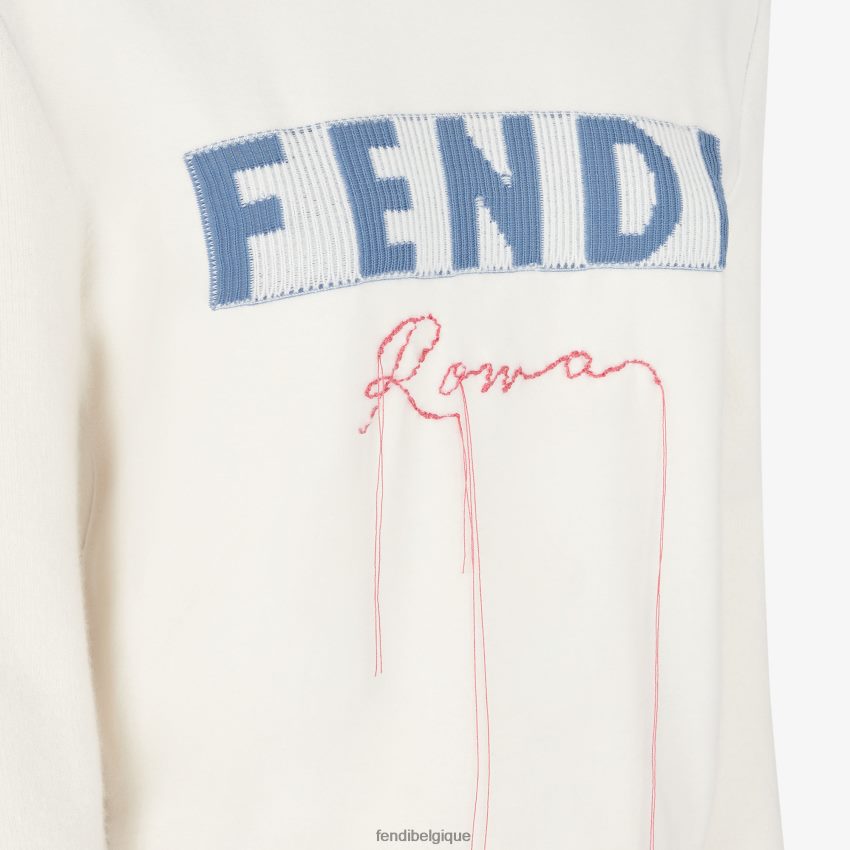 vêtements Fendi pull en cachemire blanc femmes 8X8J2J1029 Fendi Lunette De Soleil