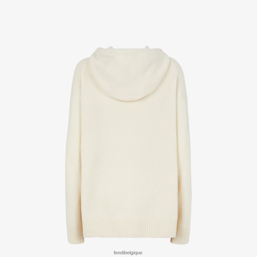 vêtements Fendi pull en cachemire blanc femmes 8X8J2J1187 Fendi Belgique