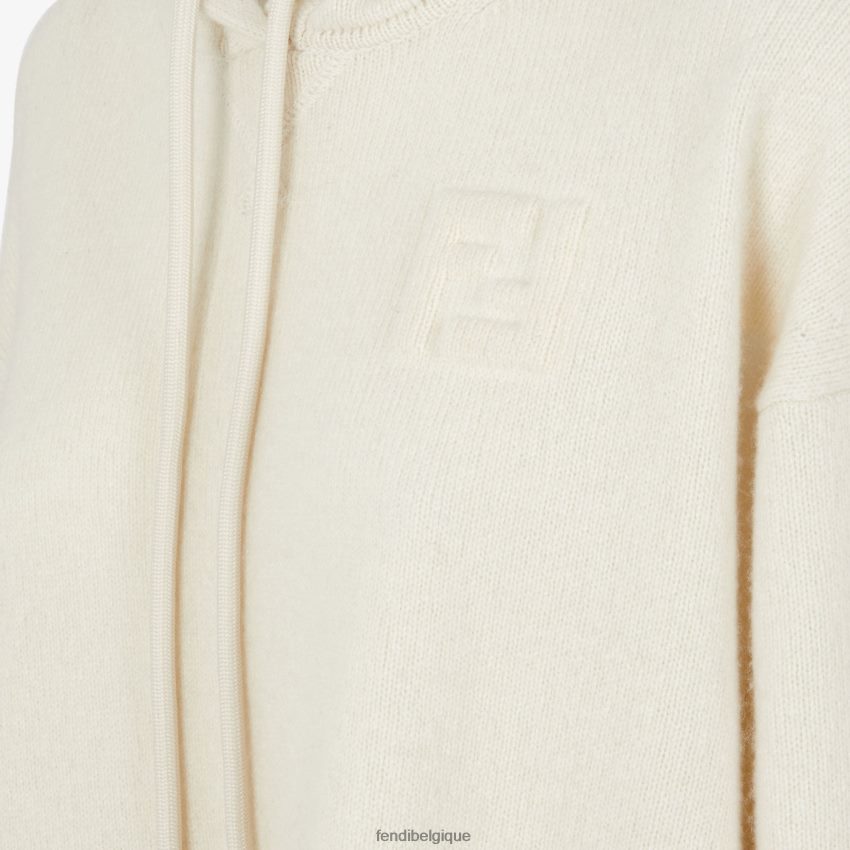 vêtements Fendi pull en cachemire blanc femmes 8X8J2J1187 Fendi Belgique