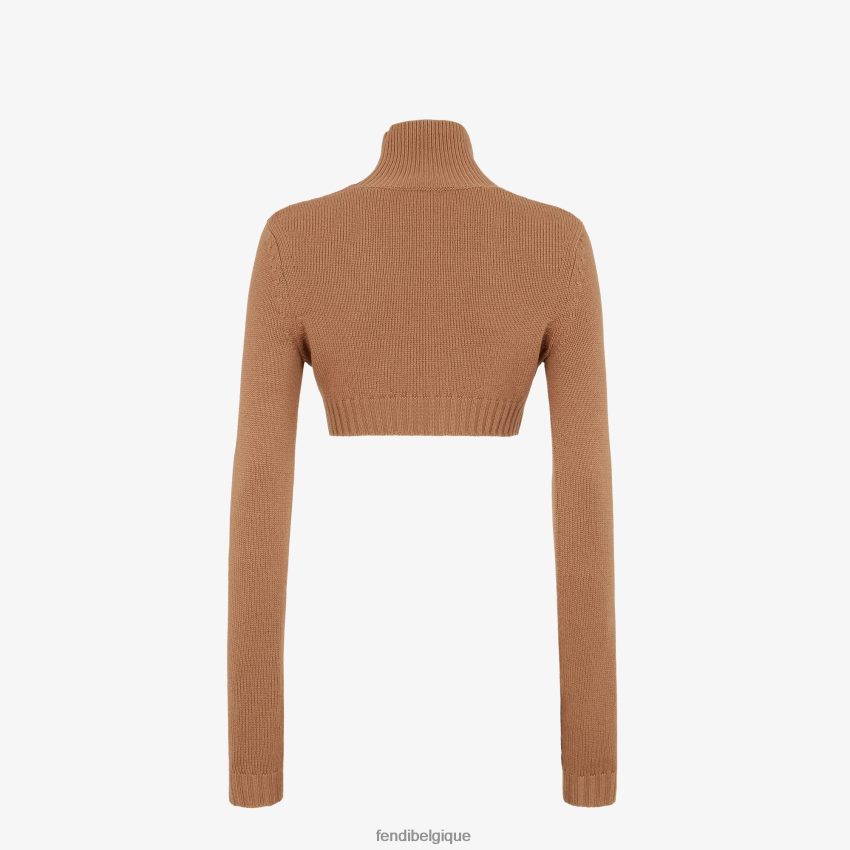 vêtements Fendi pull en cachemire brun femmes 8X8J2J1106 Fendi Belgique