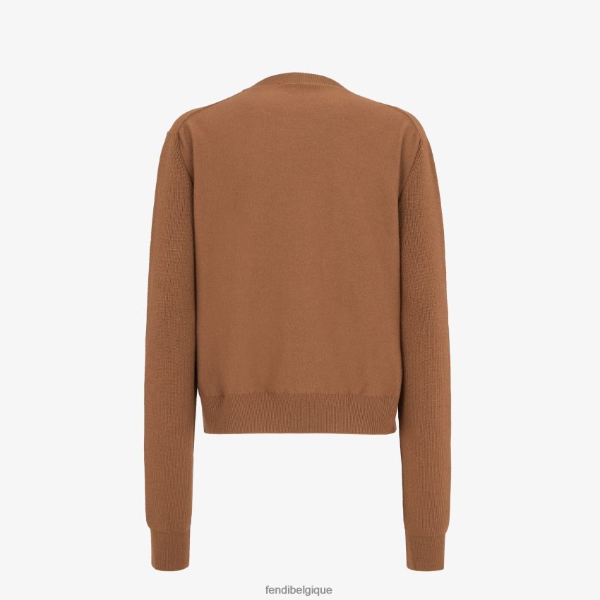 vêtements Fendi pull en cachemire brun femmes 8X8J2J1248 Fendi Lunette De Soleil