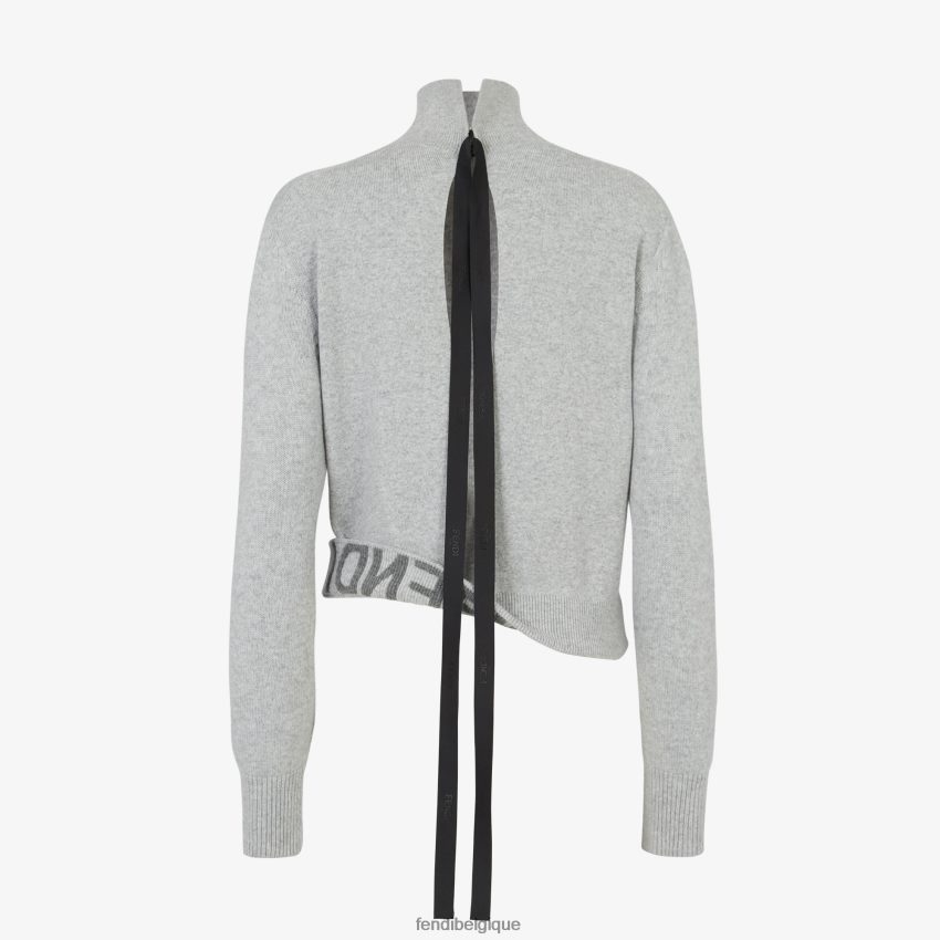 vêtements Fendi pull en cachemire et laine gris femmes 8X8J2J1118 Fendi Belgique