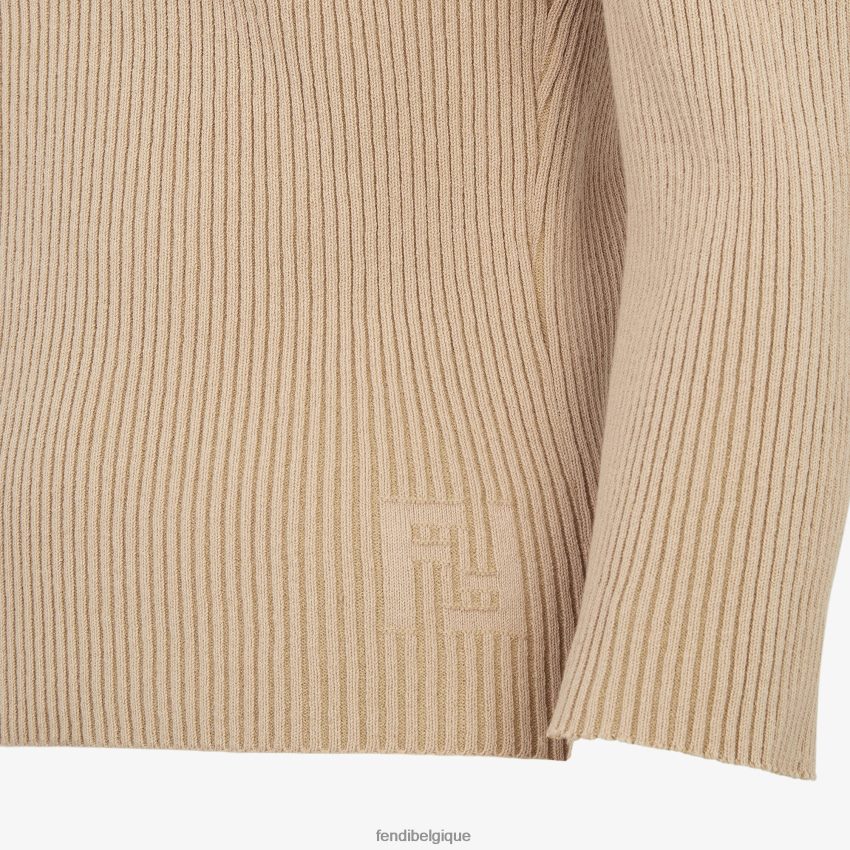 vêtements Fendi pull en coton beige femmes 8X8J2J1115 Fendi Belgique