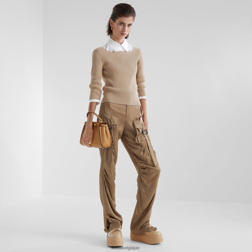 vêtements Fendi pull en coton beige femmes 8X8J2J1115 Fendi Belgique