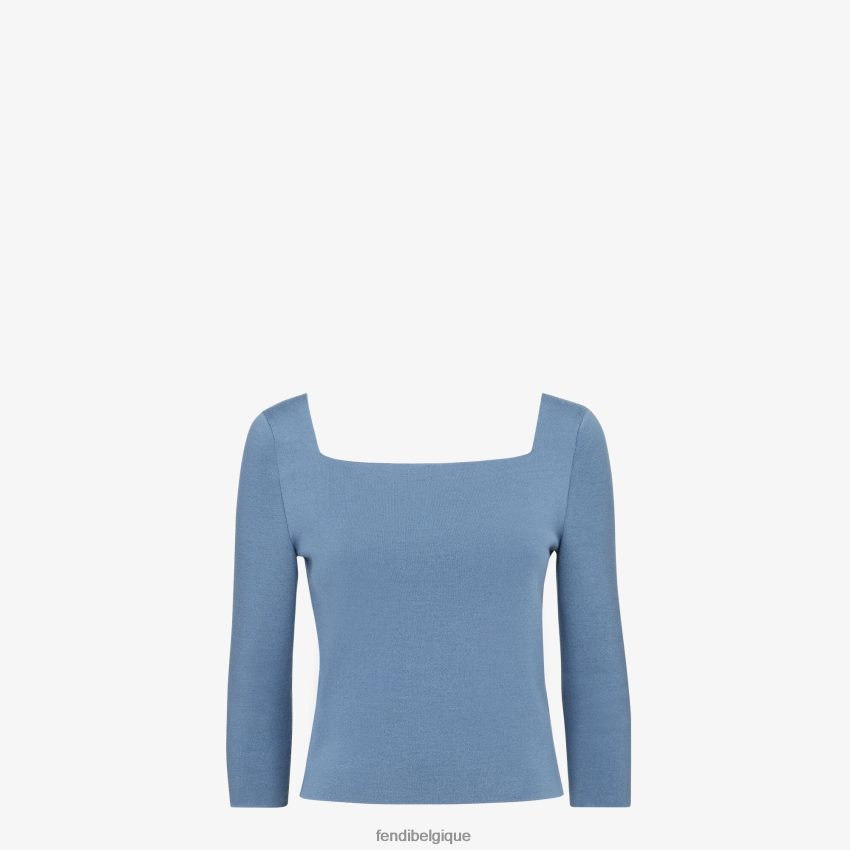 vêtements Fendi pull en coton bleu femmes 8X8J2J1147 Fendi Sac