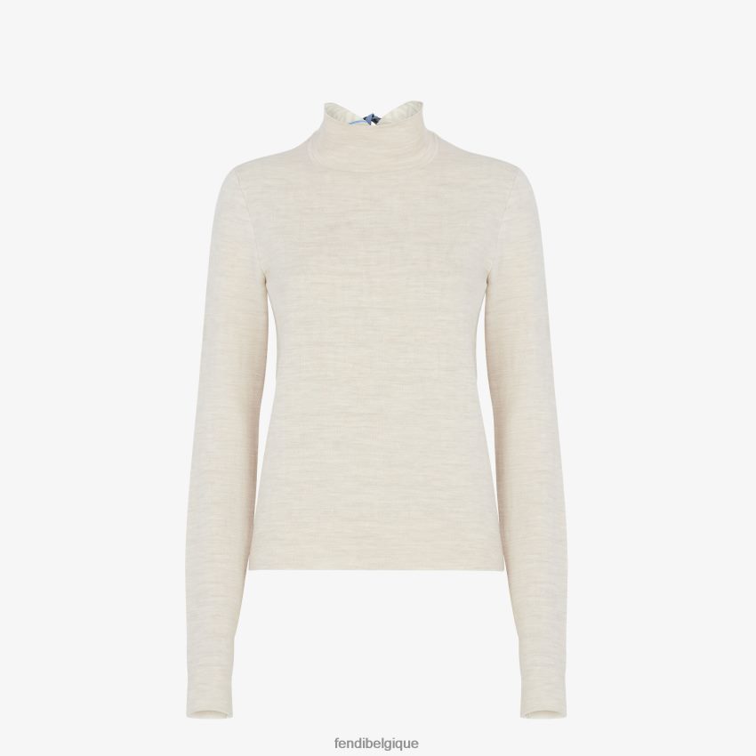 vêtements Fendi pull en laine beige femmes 8X8J2J997 Fendi Sac