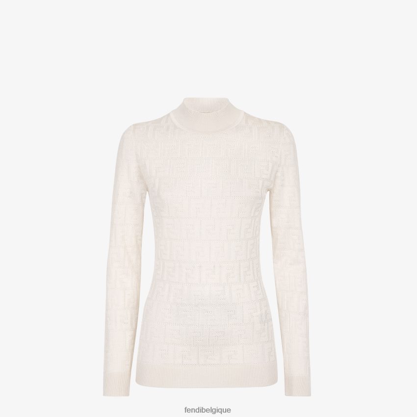 vêtements Fendi pull en tissu blanc femmes 8X8J2J958 Fendi Sac