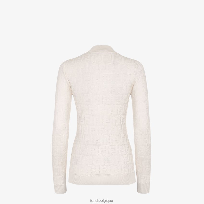 vêtements Fendi pull en tissu blanc femmes 8X8J2J958 Fendi Sac