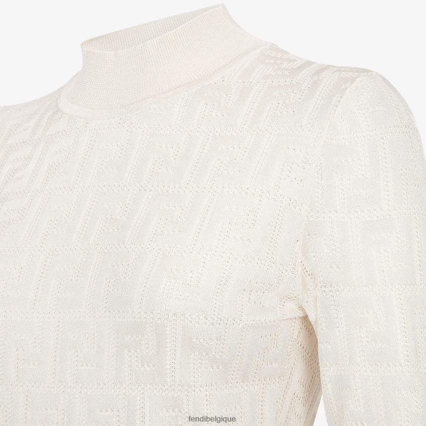 vêtements Fendi pull en tissu blanc femmes 8X8J2J958 Fendi Sac