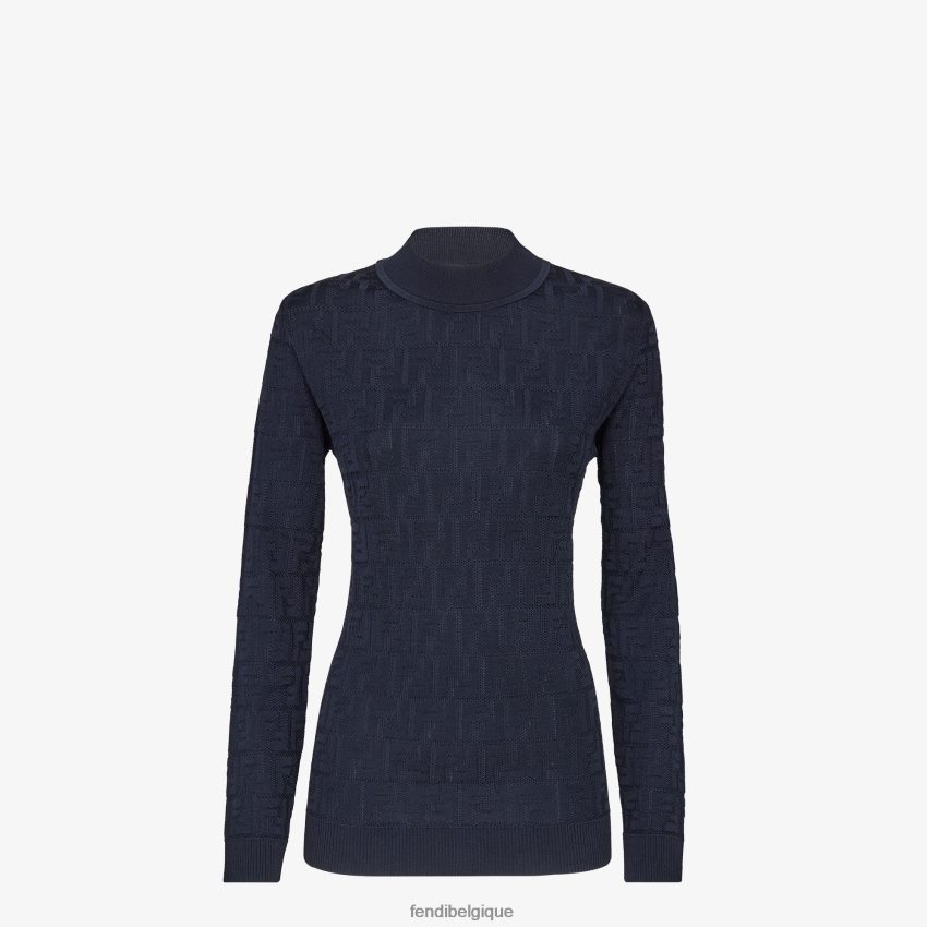 vêtements Fendi pull en tissu bleu femmes 8X8J2J1190 Fendi Belgique