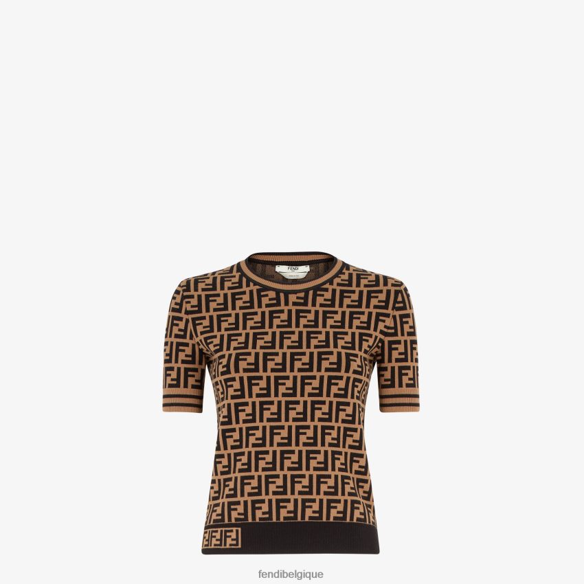 vêtements Fendi pull en tissu à motif ff multicolore femmes 8X8J2J977 Fendi Belgique