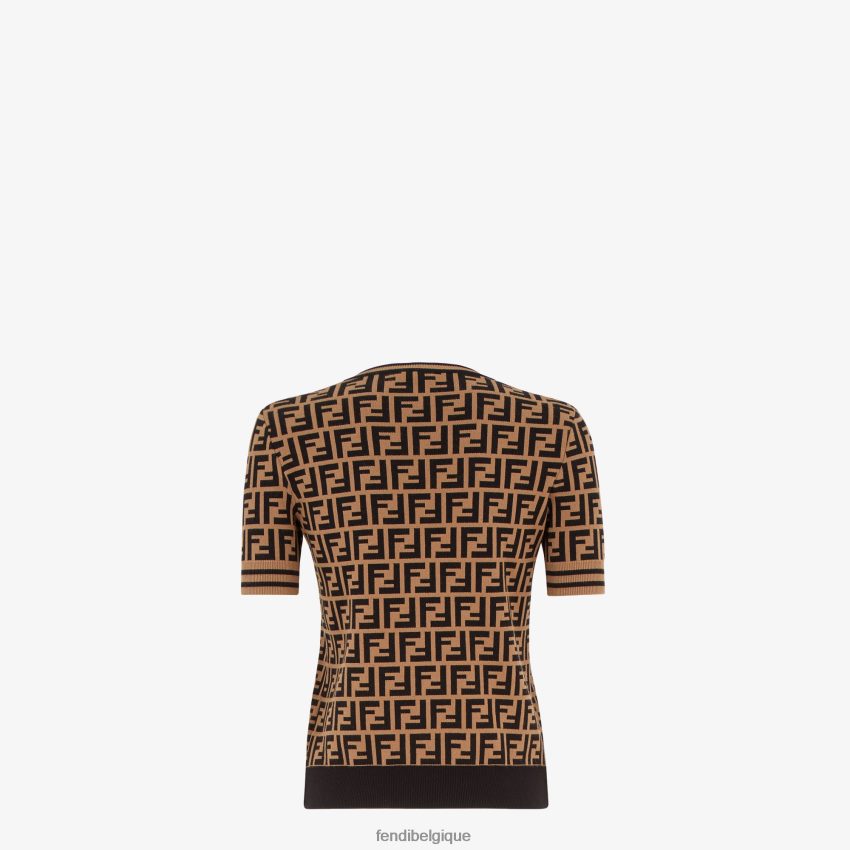 vêtements Fendi pull en tissu à motif ff multicolore femmes 8X8J2J977 Fendi Belgique