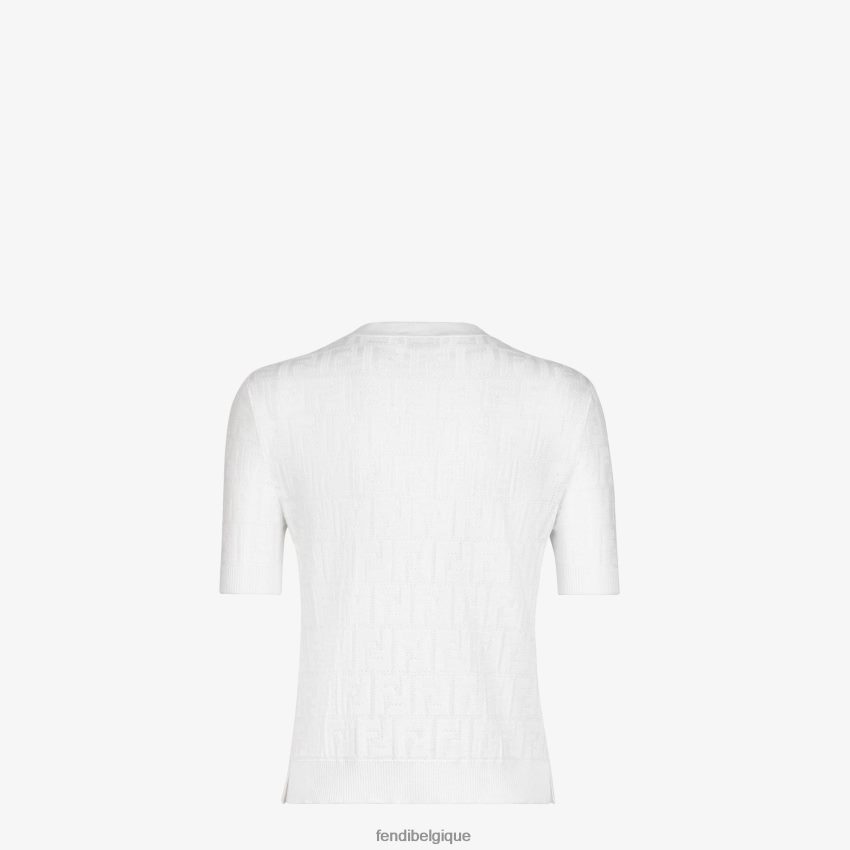 vêtements Fendi pull en viscose et coton blanc femmes 8X8J2J992 Fendi Belgique