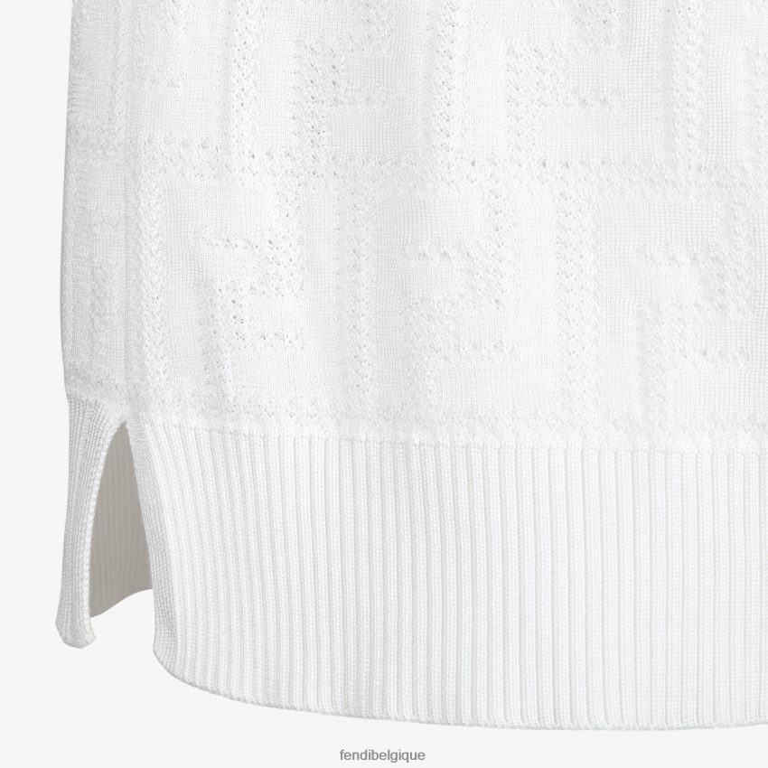 vêtements Fendi pull en viscose et coton blanc femmes 8X8J2J992 Fendi Belgique