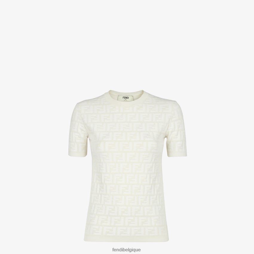 vêtements Fendi pull en viscose ff blanc femmes 8X8J2J933 Fendi Lunette De Soleil