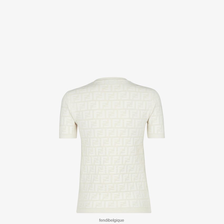vêtements Fendi pull en viscose ff blanc femmes 8X8J2J933 Fendi Lunette De Soleil
