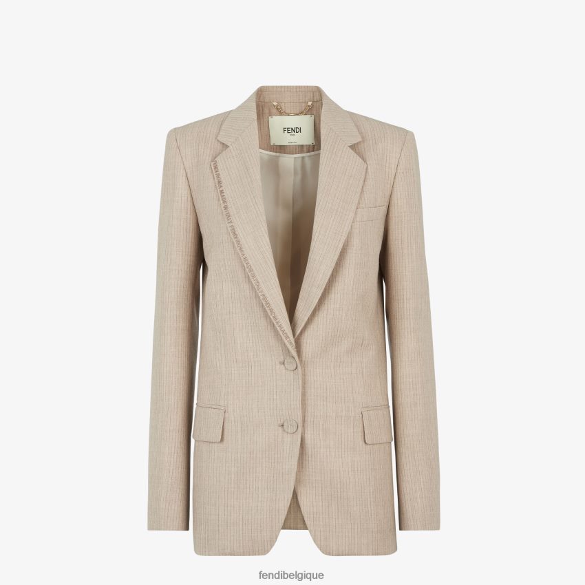 vêtements Fendi blazer en flanelle beige femmes 8X8J2J949 Fendi Sac
