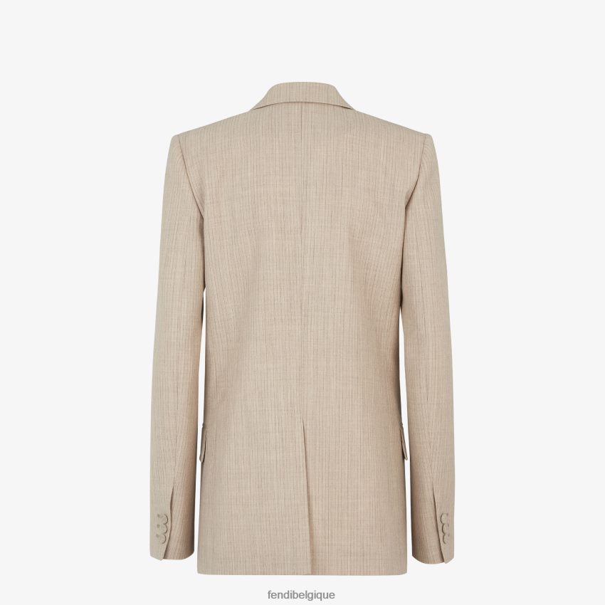 vêtements Fendi blazer en flanelle beige femmes 8X8J2J949 Fendi Sac
