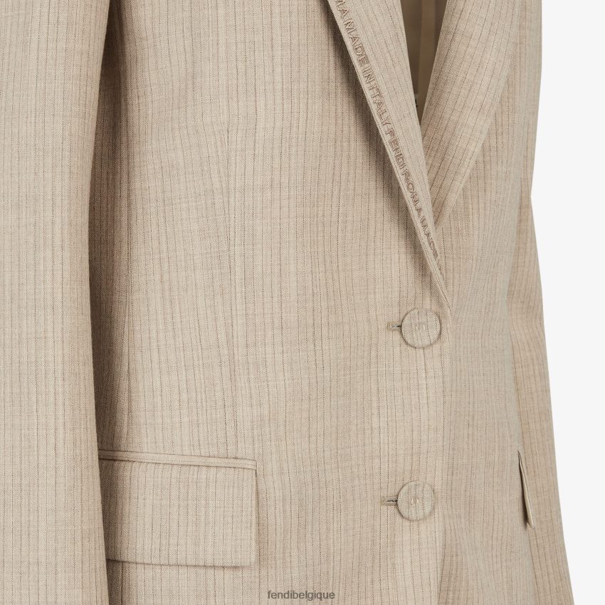 vêtements Fendi blazer en flanelle beige femmes 8X8J2J949 Fendi Sac