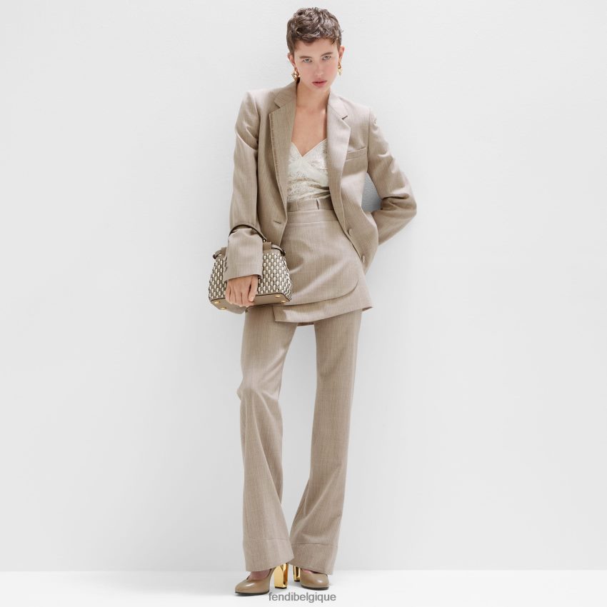 vêtements Fendi blazer en flanelle beige femmes 8X8J2J949 Fendi Sac