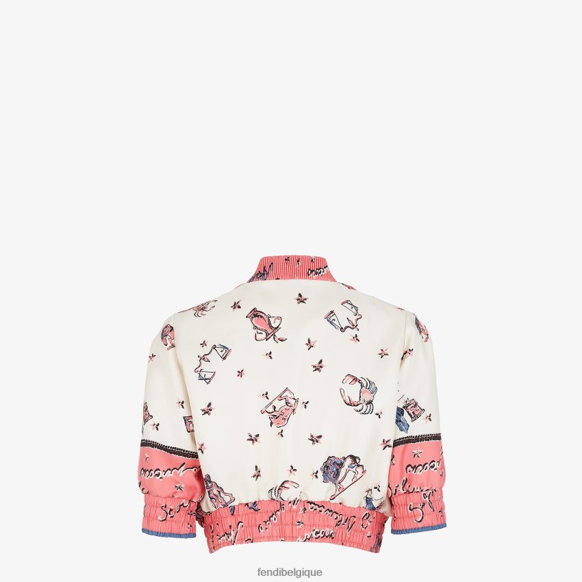 vêtements Fendi blouson aviateur réversible en soie multicolore femmes 8X8J2J1041 Fendi Lunette De Soleil