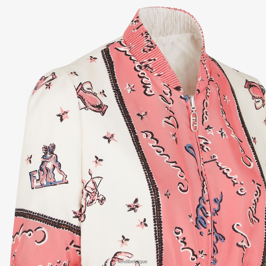 vêtements Fendi blouson aviateur réversible en soie multicolore femmes 8X8J2J1041 Fendi Lunette De Soleil