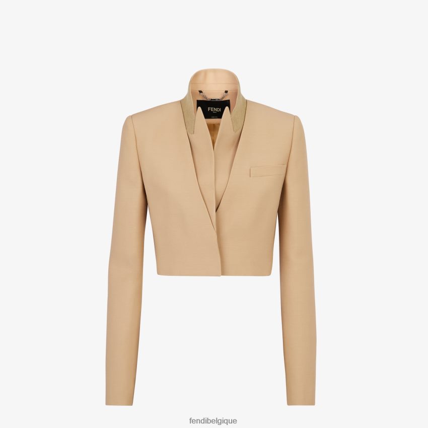 vêtements Fendi boléro en laine et soie beige femmes 8X8J2J1085 Fendi Belgique