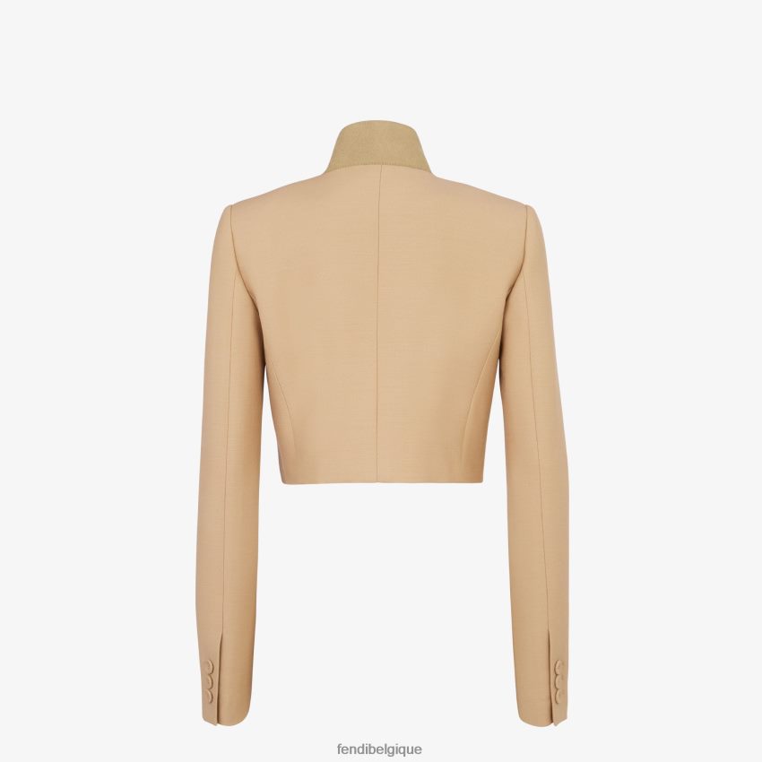 vêtements Fendi boléro en laine et soie beige femmes 8X8J2J1085 Fendi Belgique