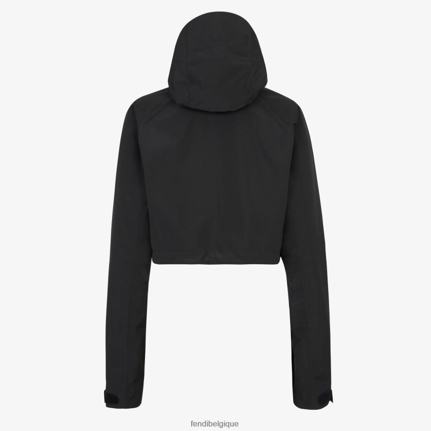 vêtements Fendi veste coupe-vent en nylon noir femmes 8X8J2J1097 Fendi Belgique