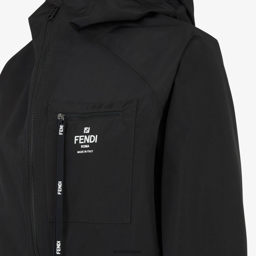 vêtements Fendi veste coupe-vent en nylon noir femmes 8X8J2J1097 Fendi Belgique