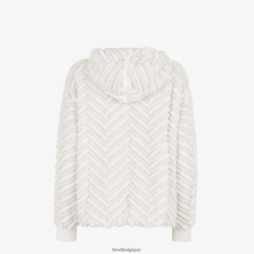 vêtements Fendi veste de vison blanc femmes 8X8J2J986 Fendi Belgique