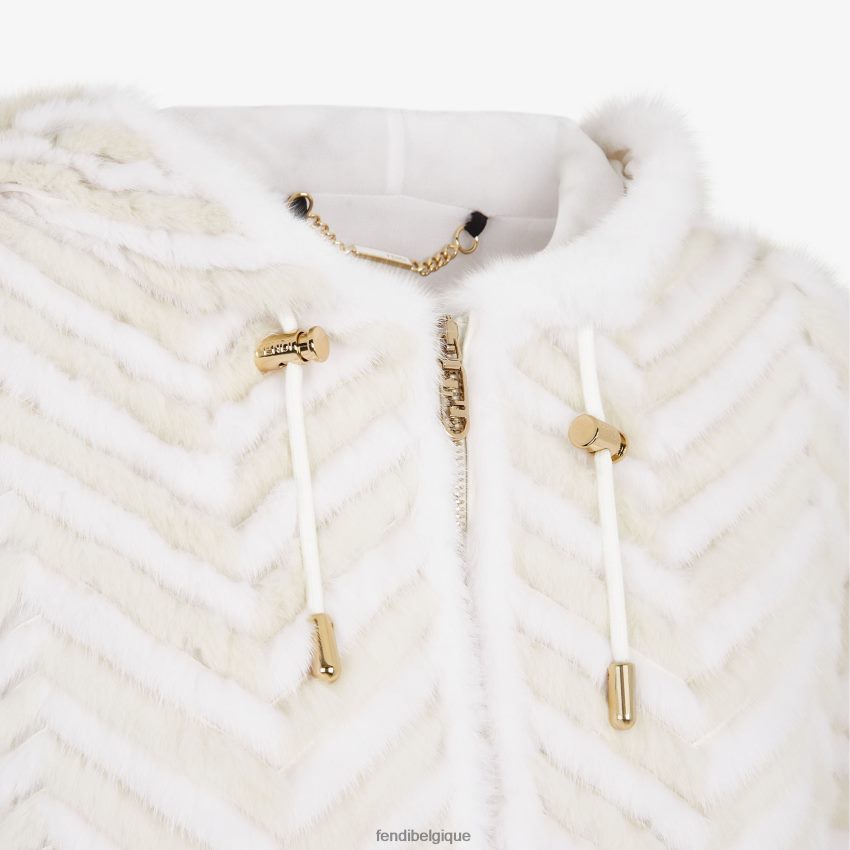 vêtements Fendi veste de vison blanc femmes 8X8J2J986 Fendi Belgique