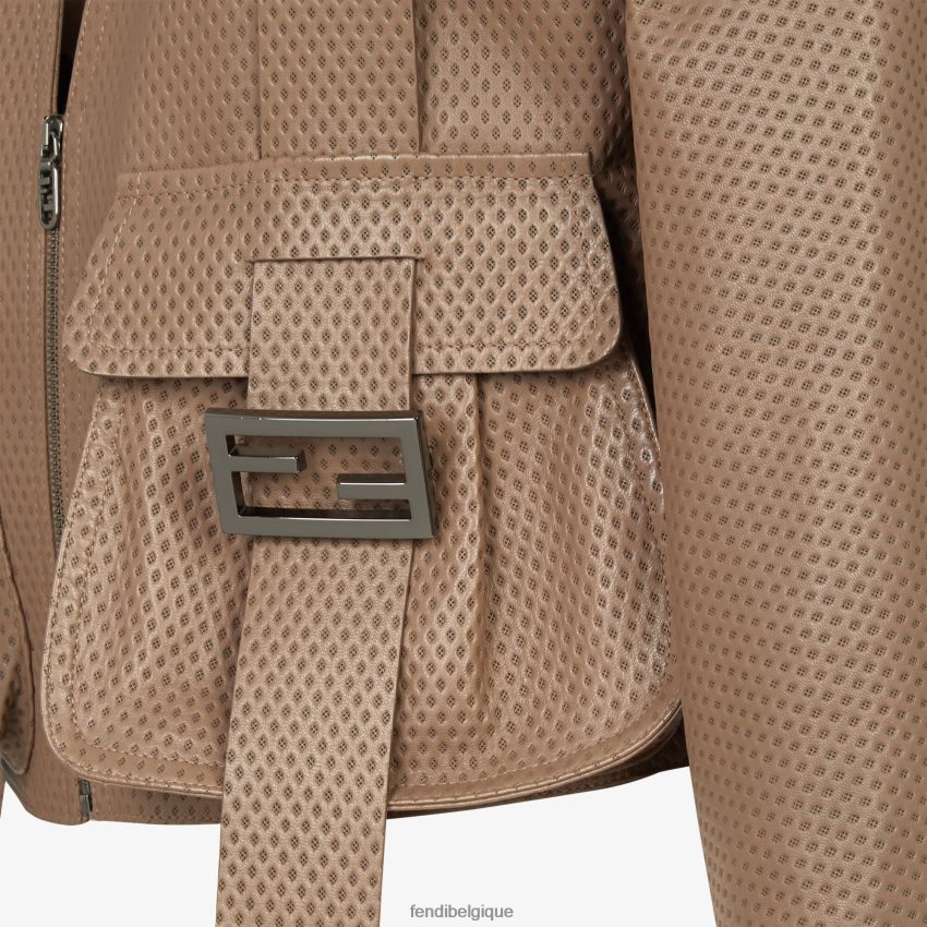 vêtements Fendi veste en cuir brun femmes 8X8J2J1087 Fendi Sac