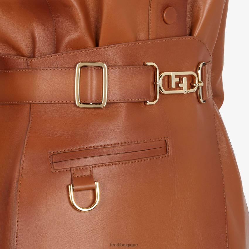 vêtements Fendi veste en cuir marron à effet dégradé brun femmes 8X8J2J1203 Fendi Lunette De Soleil