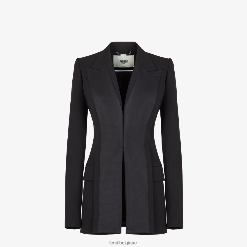 vêtements Fendi veste en grain de poudre noir femmes 8X8J2J1238 Fendi Belgique